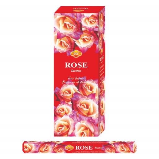 SAC Rose Incense Sticks 20 Sticks/Tube 6 Tubes/Box