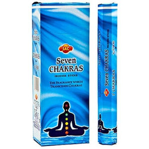 SAC Seven Chakras Incense Sticks 9" 20 Sticks/Tube 6 Tubes/Box