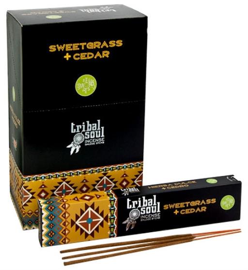 Tribal Soul (Hari Darshan) Tribal Soul Sweetgrass  Cedar Incense Sticks 15G 15G/ Pack 12 Packs/ Box