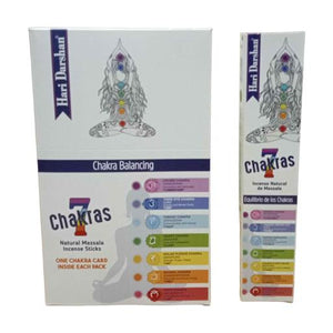 Tribal Soul (Hari Darshan) Hari Darshan Seven Chakra Assorted Balancing (White) Incense Sticks 15G 7.8" 15G/ Pack 12 Packs/ Box