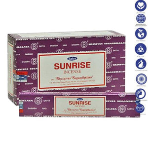 Satya "Nag Champa" Sunrise Incense Sticks 15G 7.8" 15 G/ Pack 12 Packs/ Box & Total 180G