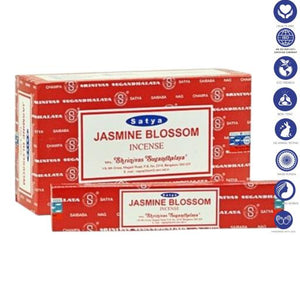 Satya "Nag Champa" Jasmine Blossom Incense Sticks 15G 7.8" 15 G/ Pack 12 Packs/ Box & Total 180G