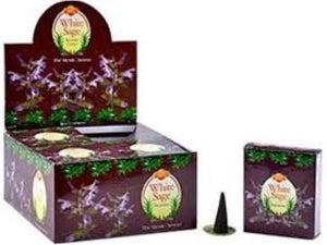 SAC White Sage Incense Cones 1" 10 Cones/ Pack 12 Packs/ Display Box