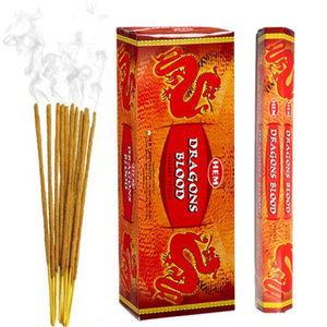 HEM Fragrances Dragons Blood Red Incense Sticks 9" 20 Sticks/Tube 6 Tubes/Box & Burns: 45 Minutes/Stick