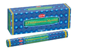 HEM Fragrances Frankincense Myrrh Incense Sticks 9" 20 Sticks/Tube 6 Tubes/Box & Burns: 45 Minutes/Stick