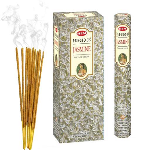 HEM Fragrances Precious Jasmine Incense Sticks 20 Sticks/Tube 6 Tubes/Box & Burns: 45 Minutes/Stick