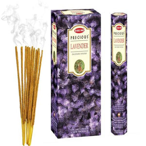 HEM Fragrances Precious Lavender Incense Sticks 9" 20 Sticks/Tube 6 Tubes/Box & Burns: 45 Minutes/Stick