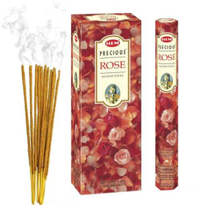 HEM Fragrances Precious Rose Incense Sticks 9" 20 Sticks/Tube 6 Tubes/Box & Burns: 45 Minutes/Stick