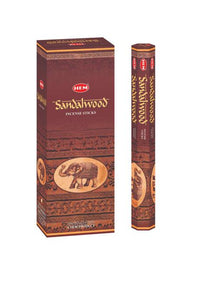 HEM Fragrances Sandalwood Incense Sticks 9" 20 Sticks/Tube 6 Tubes/Box & Burns: 45 Minutes/Stick