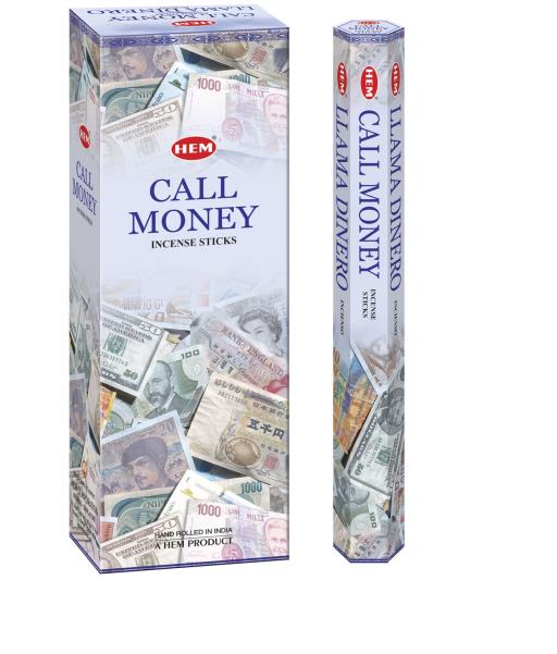 HEM Fragrances Call Money Incense Sticks 20 Sticks/Tube 6 Tubes/Box & Burns: 45 Minutes/Stick