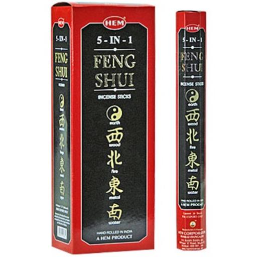 HEM Fragrances Fengshui 5 In 1 Incense Sticks 20 Sticks/Tube 6 Tubes/Box & Burns: 45 Minutes/Stick