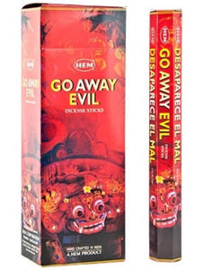 HEM Fragrances Go Away Evil Incense Sticks 9" 20 Sticks/Tube 6 Tubes/Box & Burns: 45 Minutes/Stick