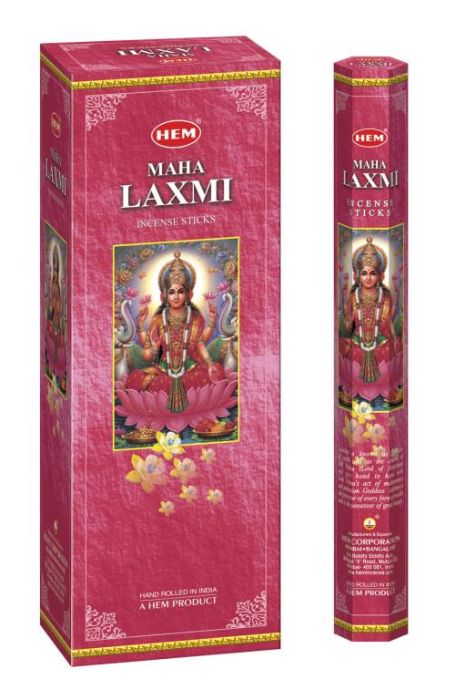 HEM Fragrances Ma Laxmi Incense Sticks 20 Sticks/Tube 6 Tubes/Box & Burns: 45 Minutes/Stick