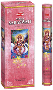 HEM Fragrances Ma Saraswati Incense Sticks 20 Sticks/Tube 6 Tubes/Box & Burns: 45 Minutes/Stick