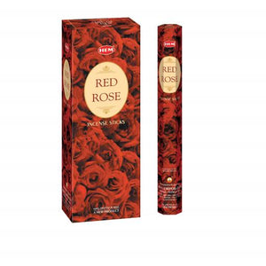 HEM Fragrances Red Rose Incense Sticks 9" 20 Sticks/Tube 6 Tubes/Box & Burns: 45 Minutes/Stick