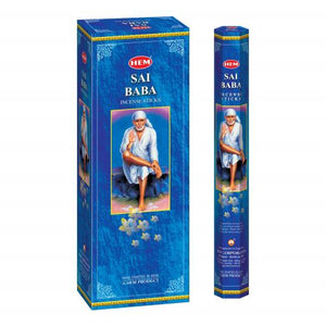 HEM Fragrances Sai Baba Incense Sticks 20 Sticks/Tube 6 Tubes/Box & Burns: 45 Minutes/Stick