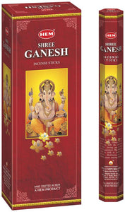 HEM Fragrances Shri Ganesh Incense Sticks 9" 20 Sticks/Tube 6 Tubes/Box & Burns: 45 Minutes/Stick