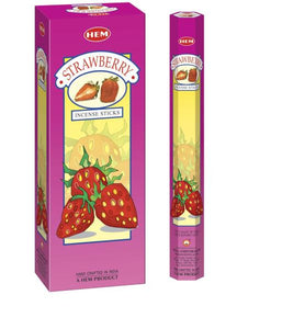 HEM Fragrances Strawberry Incense Sticks 9" 20 Sticks/Tube 6 Tubes/Box & Burns: 45 Minutes/Stick