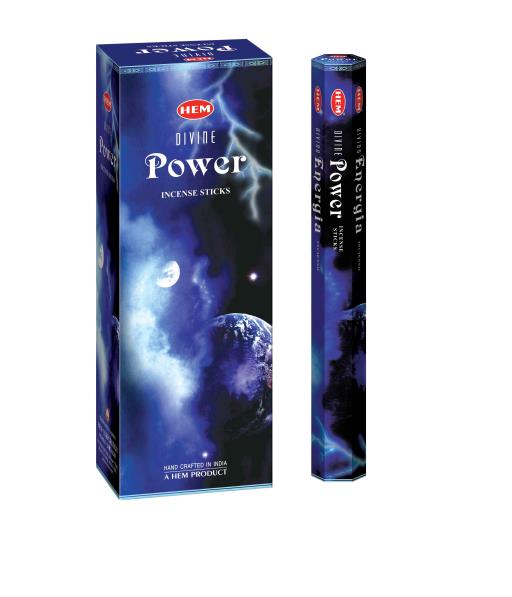 HEM Fragrances Divine Power Incense Sticks 20 Sticks/Tube 6 Tubes/Box & Burns: 45 Minutes/Stick