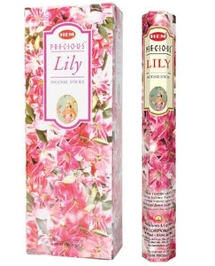 HEM Fragrances Precious Lily Incense Sticks 9" 20 Sticks/Tube 6 Tubes/Box & Burns: 45 Minutes/Stick