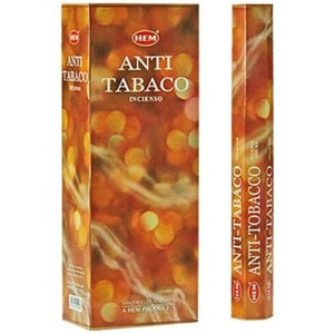 HEM Fragrances Antitobacco Incense Sticks 9" 20 Sticks/Tube 6 Tubes/Box & Burns: 45 Minutes/Stick