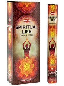 HEM Fragrances Spiritual Life Incense Sticks 9" 20 Sticks/Tube 6 Tubes/Box & Burns: 45 Minutes/Stick