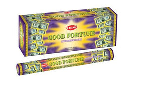 HEM Fragrances Good Fortune Incense Sticks 9" 20 Sticks/Tube 6 Tubes/Box & Burns: 45 Minutes/Stick