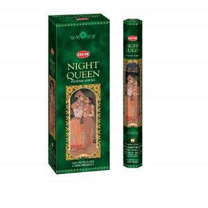 HEM Fragrances Night Queen Incense Sticks 9" 20 Sticks/Tube 6 Tubes/Box & Burns: 45 Minutes/Stick