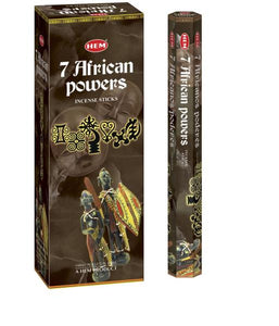 HEM Fragrances 7 African Powers Incense Sticks 9" 20 Sticks/Tube 6 Tubes/Box & Burns: 45 Minutes/Stick