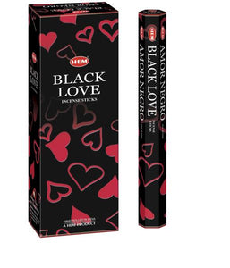 HEM Fragrances Black Love Incense Sticks 9" 20 Sticks/Tube 6 Tubes/Box & Burns: 45 Minutes/Stick