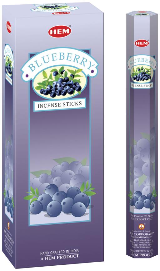 HEM Fragrances Blueberry Incense Sticks 20 Sticks/Tube 6 Tubes/Box & Burns: 45 Minutes/Stick