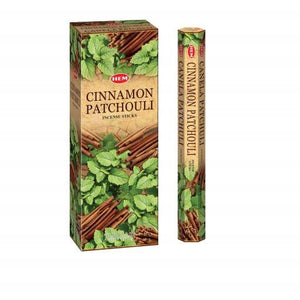 HEM Fragrances Cinnamon Patchouli Incense Sticks 9" 20 Sticks/Tube 6 Tubes/Box & Burns: 45 Minutes/Stick