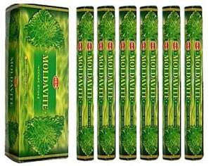 HEM Fragrances Moldavite Incense Sticks 9" 20 Sticks/Tube 6 Tubes/Box & Burns: 45 Minutes/Stick