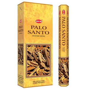 HEM Fragrances Palo Santo Incense Sticks 20 Sticks/Tube 6 Tubes/Box & Burns: 45 Minutes/Stick