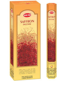 HEM Fragrances Saffron Incense Sticks 20 Sticks/Tube 6 Tubes/Box & Burns: 45 Minutes/Stick