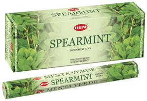 HEM Fragrances Spearmint Incense Sticks 9" 20 Sticks/Tube 6 Tubes/Box & Burns: 45 Minutes/Stick