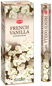 HEM Fragrances French Vanilla Incense Sticks 9" 20 Sticks/Tube 6 Tubes/Box & Burns: 45 Minutes/Stick