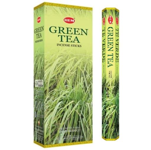 HEM Fragrances Green Tea Incense Sticks 20 Sticks/Tube 6 Tubes/Box & Burns: 45 Minutes/Stick