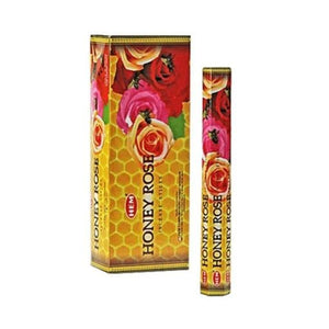 HEM Fragrances Honey Rose Incense Sticks 9" 20 Sticks/Tube 6 Tubes/Box & Burns: 45 Minutes/Stick