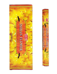 HEM Fragrances Indian Flower Incense Sticks 9" 20 Sticks/Tube 6 Tubes/Box & Burns: 45 Minutes/Stick