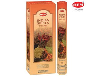 HEM Fragrances Indian Spices Incense Sticks 9" 20 Sticks/Tube 6 Tubes/Box & Burns: 45 Minutes/Stick