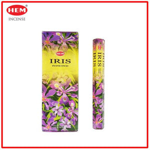 HEM Fragrances Iris Incense Sticks 9" 20 Sticks/Tube 6 Tubes/Box & Burns: 45 Minutes/Stick