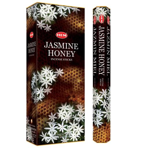 HEM Fragrances Jasmine Honey Incense Sticks 20 Sticks/Tube 6 Tubes/Box & Burns: 45 Minutes/Stick