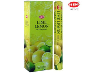 HEM Fragrances Lime Lemon Incense Sticks 9" 20 Sticks/Tube 6 Tubes/Box & Burns: 45 Minutes/Stick