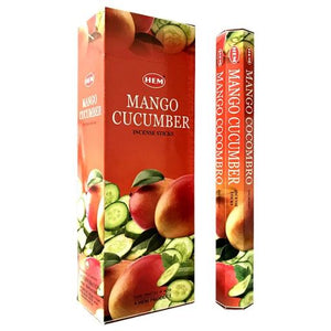 HEM Fragrances Mango Cucumber Incense Sticks 9" 20 Sticks/Tube 6 Tubes/Box & Burns: 45 Minutes/Stick