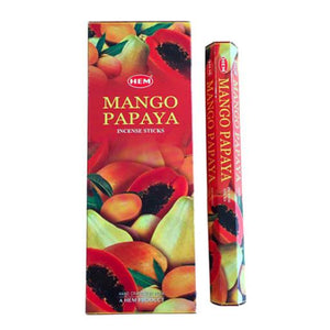 HEM Fragrances Mango Papaya Incense Sticks 20 Sticks/Tube 6 Tubes/Box & Burns: 45 Minutes/Stick