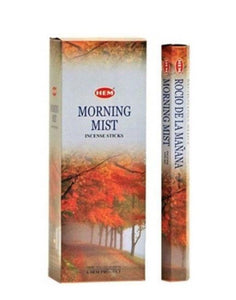 HEM Fragrances Morning Mist Incense Sticks 9" 20 Sticks/Tube 6 Tubes/Box & Burns: 45 Minutes/Stick