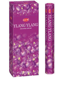 HEM Fragrances Ylang Ylang Incense Sticks 9" 20 Sticks/Tube 6 Tubes/Box & Burns: 45 Minutes/Stick