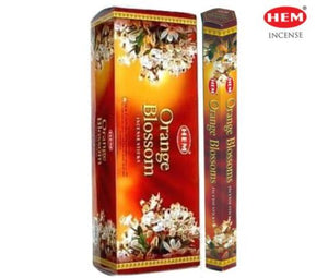 HEM Fragrances Orange Blossoms Incense Sticks 9" 20 Sticks/Tube 6 Tubes/Box & Burns: 45 Minutes/Stick