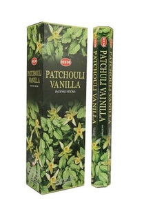 HEM Fragrances Patchouli Vanilla Incense Sticks 9" 20 Sticks/Tube 6 Tubes/Box & Burns: 45 Minutes/Stick